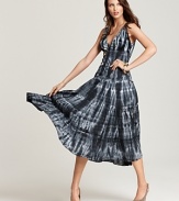Lend a polished bohemian feel to your daytime look in this floor-length Karen Kane maxi dress. Accessorize with layered necklaces and peep-toe platforms for easy elegance.