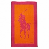 Ralph Lauren's Big Pony takes center stage on this vibrant beach towel, crafted from plush, highly absorbent cotton with a printed Polo logo at the hem for an iconic finish.