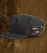 A military-inspired favorite embodies the character of a rugged original in soft cotton with artistic paint splatters.