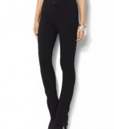 With a double-knit twill construction, Lauren Ralph Lauren's slim-fitting pant creates a sleek look that can be dressed up or down.