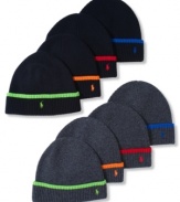 Winterize your cold-weather attire with Polo Ralph Lauren's tipped merino knit hat.