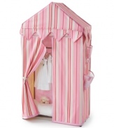 Every little child will beg to go see the big top, an imaginative addition to your little one's world of whimsy. Sure to spark stars in the eyes of any child, this wardrobe makes room for toys, clothes, books and play accessories, featuring a top dome that opens to an additional shelf, side mesh pockets for quick, visible storage and a front zip that keeps everything clean, organized and wonderfully mysterious.