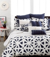 Create a serene setting in your bedroom with the Echo African Sun decorative pillow, featuring perfectly tailored stitching and piped edges. Zipper closure.