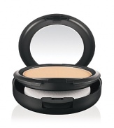 A one-step application of foundation and powder. Gives skin a smooth, flawless, all-matte, full-coverage finish. Long-wearing: lasts for up to eight hours. A real all-in-one. The choice of pros, and a long time favourite of M·A·C fans.