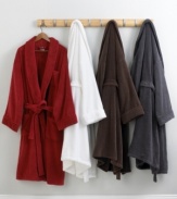 Relax in the plush, five-star luxury of Hotel Collection's Cotton bath robe. Made from 100% ring spun cotton for an incredibly soft touch and luxurious feel.