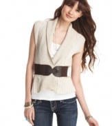 Striped to perfection, this shawl collar cardi from Sweater Project makes an awesome layer to your jeans and tanks!