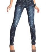 Splattered in print, these skinny jeans from Celebrity Pink Jeans are a totally fun option for every day.