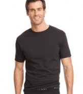 Whoever said it's bad to have too much of a good thing never felt the cool comfort of these smooth cotton crew neck. That's why you've got to stock up with this smart 4-Pack from Alfani.
