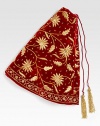 EXCLUSIVELY AT SAKS.COM. A handcrafted velvet tree skirt combining Christmas tradition with artisanal detail, from renowned designer Sudha Pennathur. Thread and pearl-bead embroidery50 diam.VelvetDry cleanImported