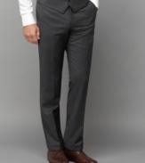 When you mean business, turn to this smart style of this striped, slim-fit flat front pant from Tommy Hilfiger.