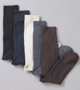 With a variety of colors, this six pack of Club Room socks will cover you for any occasion.