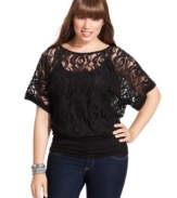 Lace up your style with ING's short sleeve plus size top-- it's a must-get for the season!