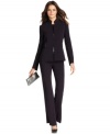Minimalist and totally refined, Tahari by ASL's sleek jacket and pantsuit comes with a coordinating shell in a subtle yet special floral print.