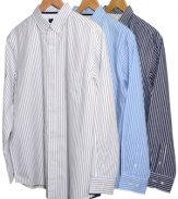 Go long. You'll get plenty of mileage out of this versatile striped shirt from Club Room.