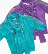 She'll warm up and add a splash of color on a dreary winter day with this shimmery sequin top from Heart Soul. (Clearance)