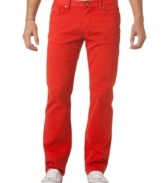 Add some pop to your weekend wardrobe with these colored jeans from Calvin Klein.