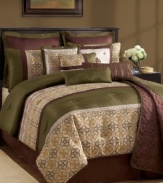 The way your bed was meant to be. With 12 layers of sumptuous style, the Kismet bedding set features elaborate quilting and textural detail in a sophisticated palette. A floral-inspired design varies from piece to piece for a uniquely put-together look.