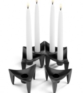 Arrange for dramatic lighting with Dansk. Design With Light triangle candle holders make a bold statement when spread throughout a room or cleverly arranged in one hexagonal formation.