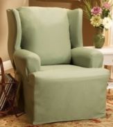 Simple, sophisticated and perfect for today's casual lifestyle, Sure Fit's Duck slipcover is a durable take on modern design. Sized to fit a standard wing chair, pair with other duck slipcovers for a coordinated look.