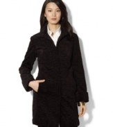 Cover up with Lauren Ralph Lauren's faux-shearling coat for stylish protection against the elements.