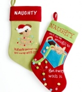 Naughty but cute, make pets part of your family tradition with their very own Christmas stockings. Featuring a cute dog or cat motif in festive red and green.