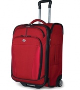 Take charge of travel with a lightweight promise that follows wherever you go. Ergonomically-designed to smoothly sail through busy terminals with effortless direction from an easy-to-use push-button locking handle system. Decked with multiple interior and exterior pockets for easy access to must-haves when you need them most. 10-year limited warranty.