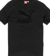 Take the boring out of black-and-white with the cool, distressed graphics of this signature Puma logo tee. (Clearance)
