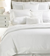 A tranquil effect is what this Martha Stewart Collection Moon Luster neckroll pillow creates for your room. An all white backdrop sets the scene as linen fabric and silk borders intertwine for a modern, opulent presentation. Zipper closure.