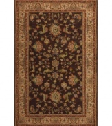 Bursting with classic florals that create a sweeping arabesque motif, this area rug from Karastan exudes luxury in bold coffee tones. Woven from lush nylon that delivers softness underfoot and superb resistance to everyday wear.