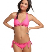 Tied & true: Hobie's smocked brief bottom features adjustable side ties for a cute, customizable look!