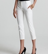 These cropped Theory pants streamline your look in one easy step. Smart for work with a poppy top, they take on polish when you add the matching jacket.