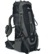 A spacious top-load main compartment with gusseted drawstring closure and adjustable top lid packs in all of the essentials for a hiking or camping expedition. Get geared up by stowing your sleeping back in the front compartment and carry it all in comfort with contoured, high-density padded backpack straps and adjustable load-lifters that are engineered to fit a trimmer torso. 5-year warranty.