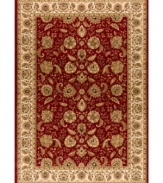 Taking its namesake from the original Kashan rugs of Persia, this area rug displays a regal look with intricate medallions in rich tones like crimson, gold, sage and black. Made in the USA of lush, heat-set polypropylene for sheer durability and effortless style.