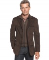 With a touchable texture and a zip-out bib, this sport coat from Tasso Elba is an all-season winner.