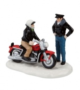 Born to ride. Come snow, sleet or freezing cold, nothing stands between this Harley-Davidson biker and the open road. From Department 56.