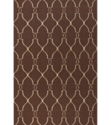 Stunning in its simplicity, this artist-designed area rug from Surya brings a calming beauty to any area in your home. Interlocking lines crisscross against a soft brown background, creating a chic lattice-like pattern that's stylishly simple.