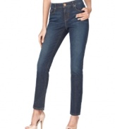 The ultimate skinnies from DKNY Jeans, with a touch of stretch for a great fit! The blue wash features just right amount of fading for a flattering look you'll wear all year long.