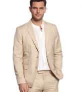 Pair this blazer with an open-collared shirt for a look that plays with formal style without selling out your casual cool.