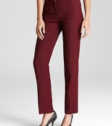 Bring color into the office with these polished Tory Burch pants. A rich jewel tone accentuates a slim, ankle silhouette for a refreshing alternative to the classic black trouser.