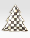 A festive handcrafted ceramic dish in a checkerboard juxtaposition of ivory and onyx with gold luster. The perfect addition to the holiday table table.Hand-painted and glazed8W x 8½HHand washMade in USAPlease note: Pattern may vary. 