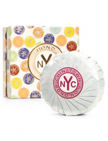 Bond No. 9's Chinatown is a seductively dynamic eau de parfum. Its topnote is a burst of peach blossom, blended with creamy-sweet gardenia and sultry tuberose and a hint of patchouli adds a spiky note to the other florals. On one side of the bottle, the flowers are the color of irridescent pearl on a deep fuschia background. Turn it over, and in yin-yang style its the same design with the colors reversed. Bond No. 9's Chinatown is a seductively dynamic eau de parfum. Its topnote is a burst of peach blossom, blended with creamy-sweet gardenia and sultry tuberose and a hint of patchouli adds a spiky note to the other florals. On one side of the bottle, the flowers are the color of irridescent pearl on a deep fuschia background. Turn it over, and in yin-yang style its the same design with the colors reversed.