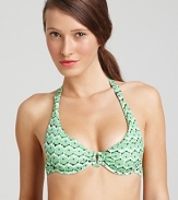 This grasshopper-hued bikini from DIANE von FURSTENBERG complements both sun-kissed and porcelain skin. The sporty style is high dive ready!