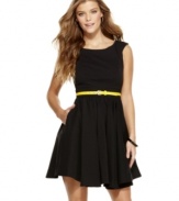 The little black dress gets a bright infusion on this flirty, belted number from XOXO!