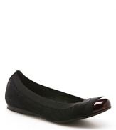 Stuart Weitzman dances into the cap toe trend in these versatile, updated ballet flats.