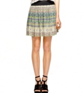 Material Girl puts a trend-right spin on a classic a-line skirt, using a mixed tribal print to elevate this mini from simply cute to incredibly chic!