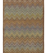 A variegated chevron design creates a chic, eye-catching home accent in the Rhodes area rug. Crafted of EverTouch® nylon that is meticulously dyed for brilliant color recognition.