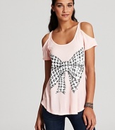 Lauren Moshi Tee - Trixie Houndstooth Bow Graphic