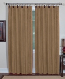 Top of the charts. Unique ring tabs at the top give the Buckley window panel a unique style sensibility. Featuring an array of solid hues. Rings slide easily onto a decorative rod. Top of the charts. Unique ring tabs at the top give the Buckley window panel a unique style sensibility. Featuring an array of solid hues. Rings slide easily onto a decorative rod.