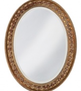 A ring of daisies gives this rich and radiant copper mirror a sweet, springtime loveliness. Hang in any room for a touch of refined garden grace.