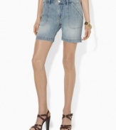 Finished with workwear-inspired details, Lauren Jeans Co.'s denim short is a wardrobe staple during warmer months.